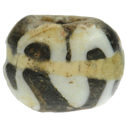 Rare Antique Banded Fustat Islamic glass trade Bead 1200 AD SB-22676