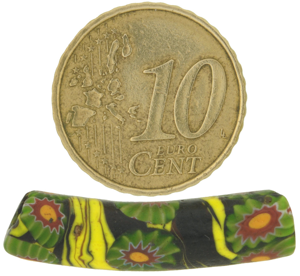Schöne alte Elbow Millefiori Venezianische Mosaik Glasperle Afrikanischer Handel SB-29336