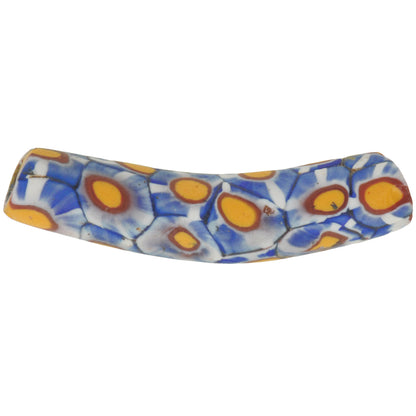 Antique Venetian Elbow Millefiori Mosaic Trade Bead 38X8Mm