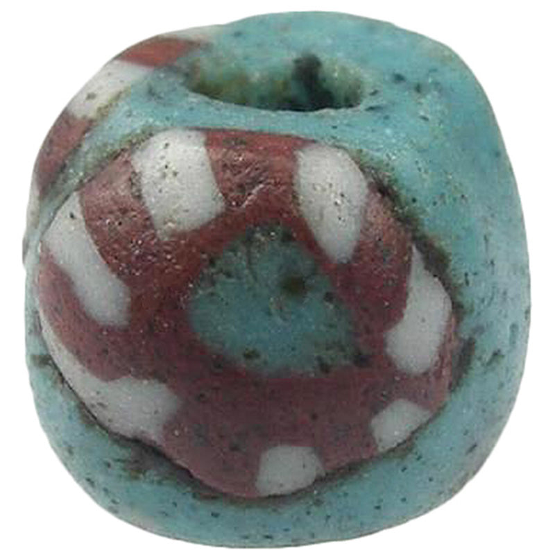 Small Blue Fustat Glass Bead - Islamic Period 12Th Century Egypt