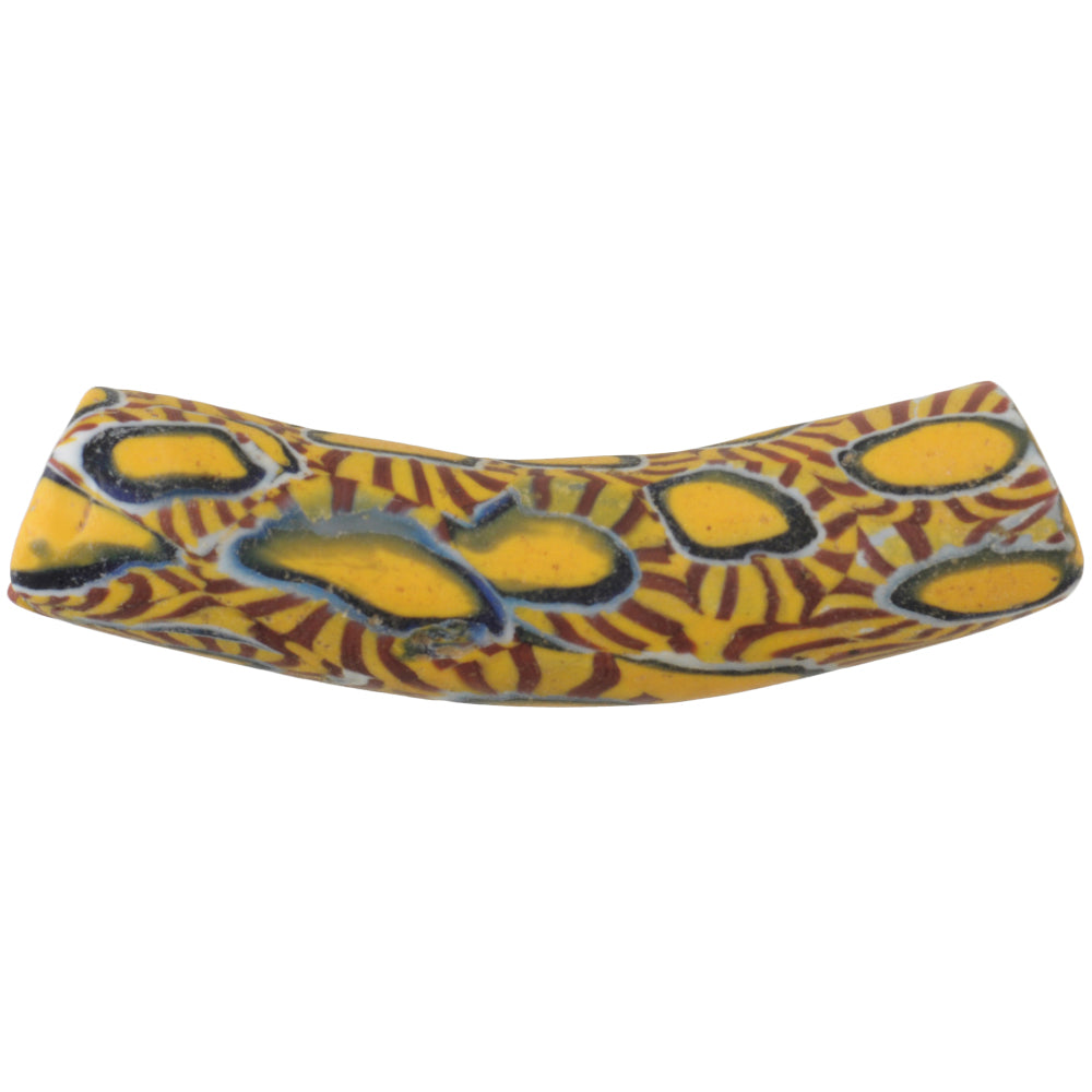 Alte afrikanische Handelsperle Ellenbogen Millefiori Venezianische Glasperle Murano Mosaik Ghana SB-37379