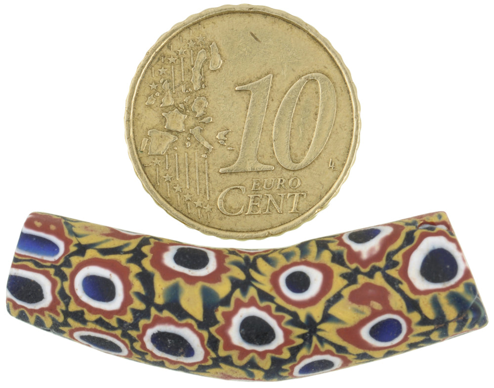 Alte afrikanische Handelsperle Ellenbogen Millefiori antikes venezianisches Mosaikglas SB-37796