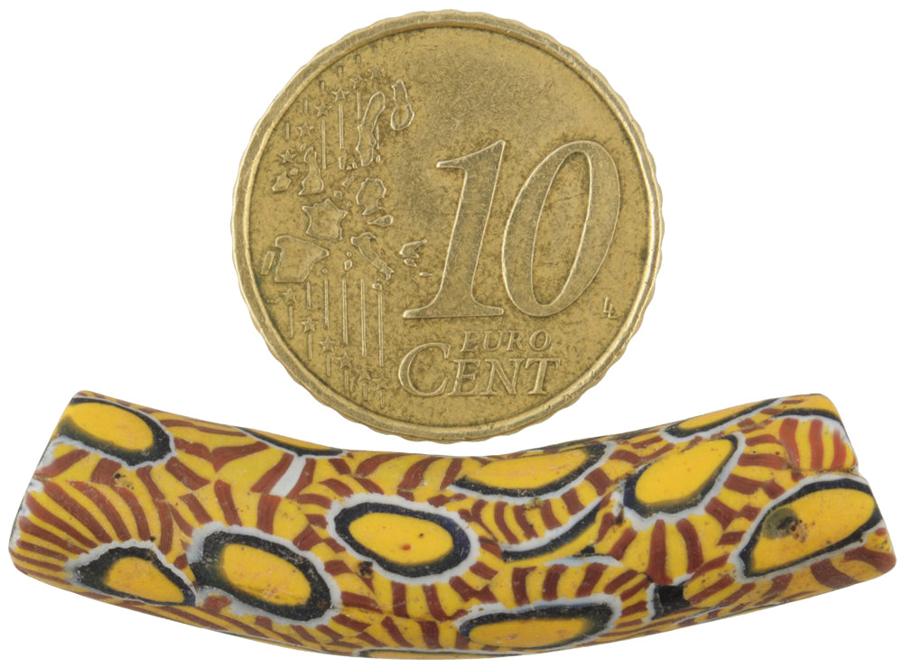 Alte afrikanische Handelsperle Ellenbogen Millefiori Venezianische Glasperle Murano Mosaik Ghana SB-37379
