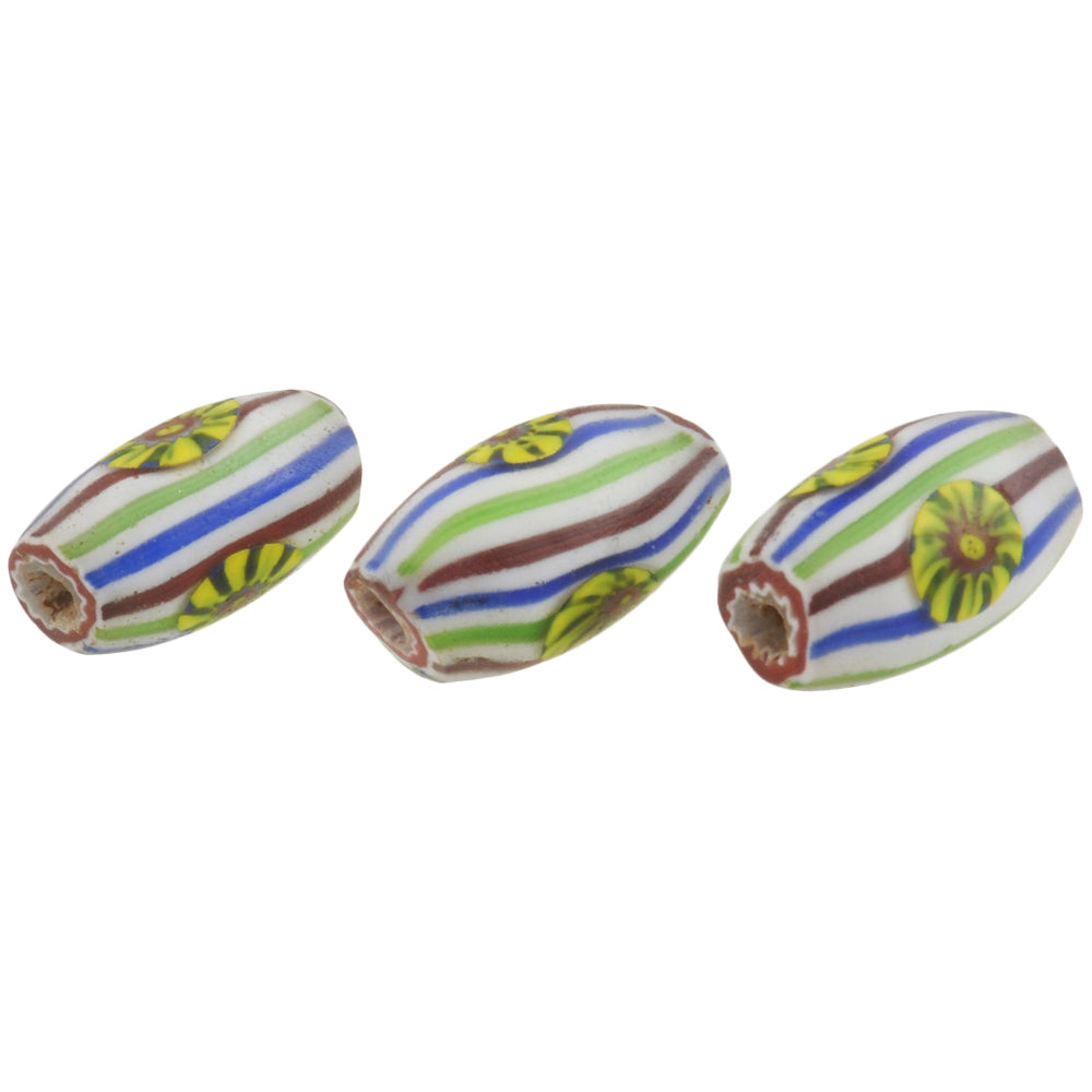 Seltener 4-lagiger Chevron mit Murrine alten venezianischen Glasperlen Ghana Afrikanischer Handel SB-36312