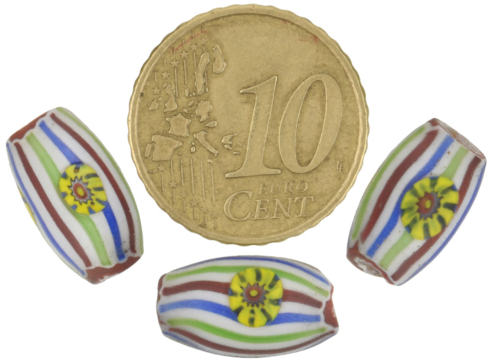 Seltener 4-lagiger Chevron mit Murrine alten venezianischen Glasperlen Ghana Afrikanischer Handel SB-36312