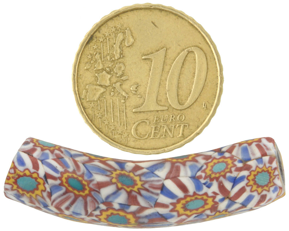Seltene afrikanische Handelsperle alte Tafelbogen Millefiori venezianische Mosaikglasperle SB-34315